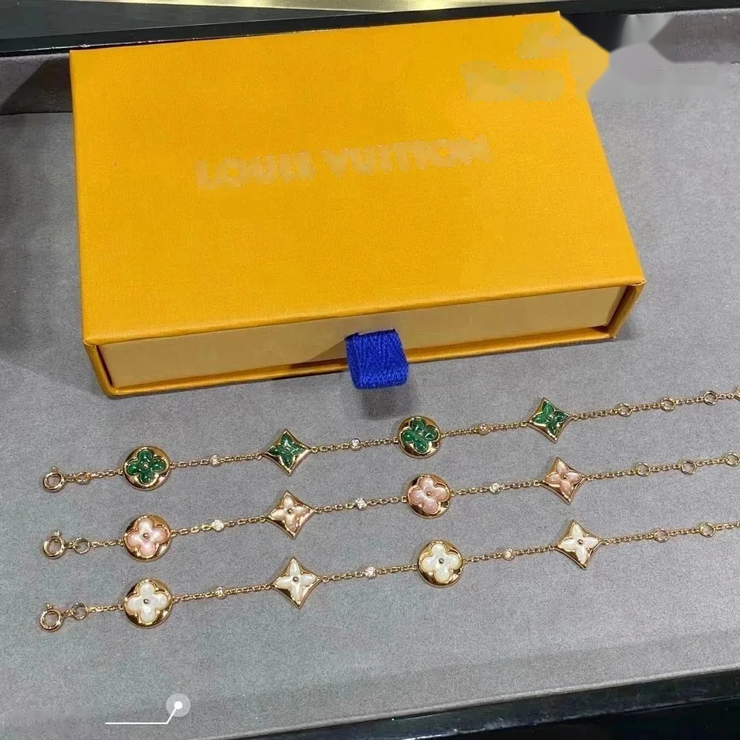 Louis Vuitton Color Blossom Bracelet Gold Floral Mother-of-Pearl