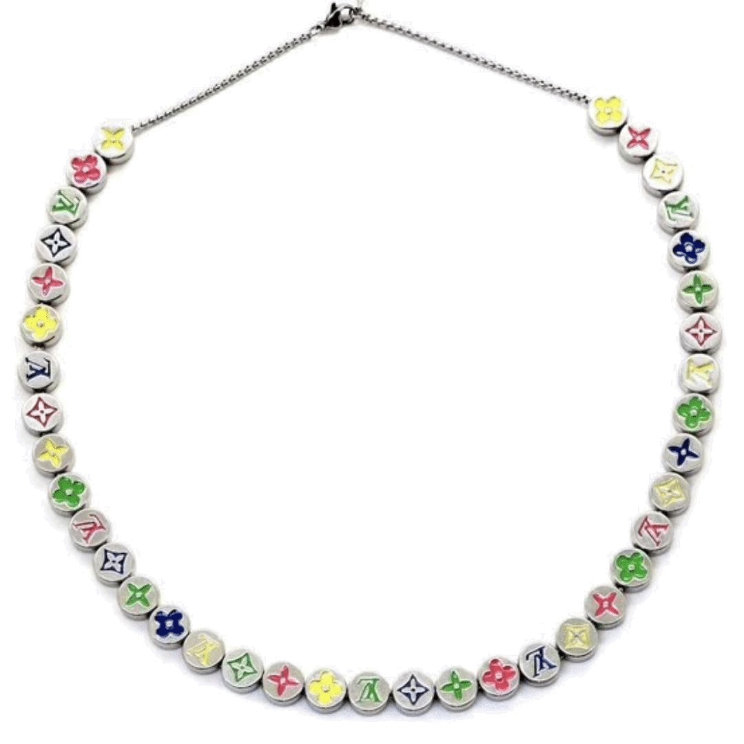 Louis Vuitton Monogram Colors Necklace Multi-Colour Floral Printed