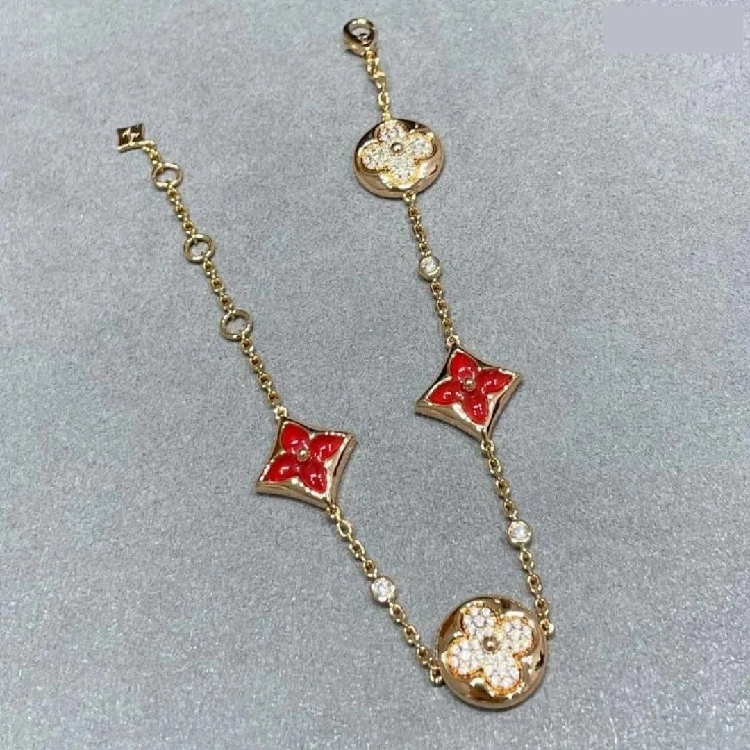 Louis Vuitton Bracelet Red Floral Printed